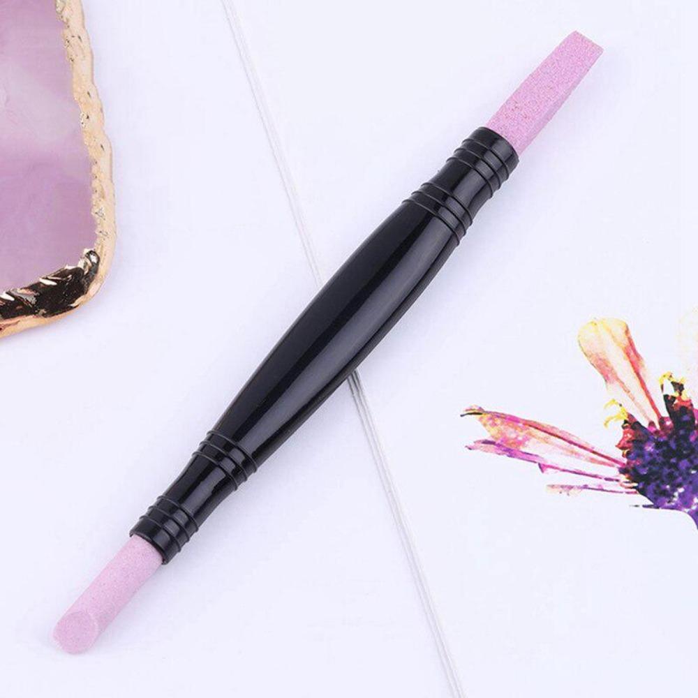 Двойное средство для удаления кутикулы ногтей, толкатель, кварцевый скраб, каменная ручка, крупа, маникюр, польский педикюр