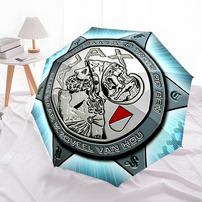 Printed AFC Ajax Printed Folding Umbrella,Outdoor,Leisure,And Travel Umbrella,Durable Umbrella Fabric,Birthday And Holiday Gift