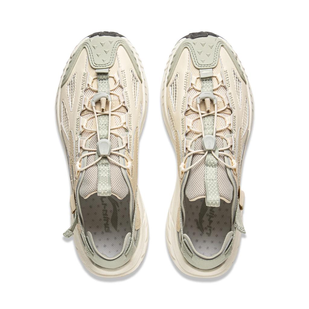 Li-Ning Yijie Lite 2.0 Comfortable Trendy Breathable Wear-Resistant Creek Shoes Women Shoes Beige AHLV012-4
