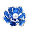 New 6 Colors Choose Enamel Peony Flowers Brooches for Women Wedding Fashion Pearl Pins Elegant Coat Accessories Gift
