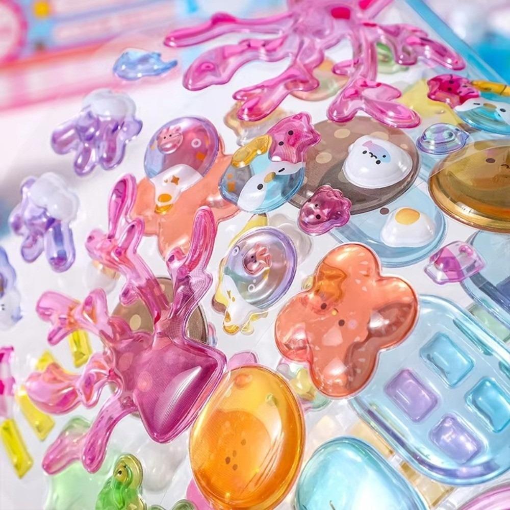 Drop Glue 1D DIY Crystal Stickers Whale Bear Rabbit Cartoon Stacking Stickers Removable Handcraft Relief Ornament Stickers