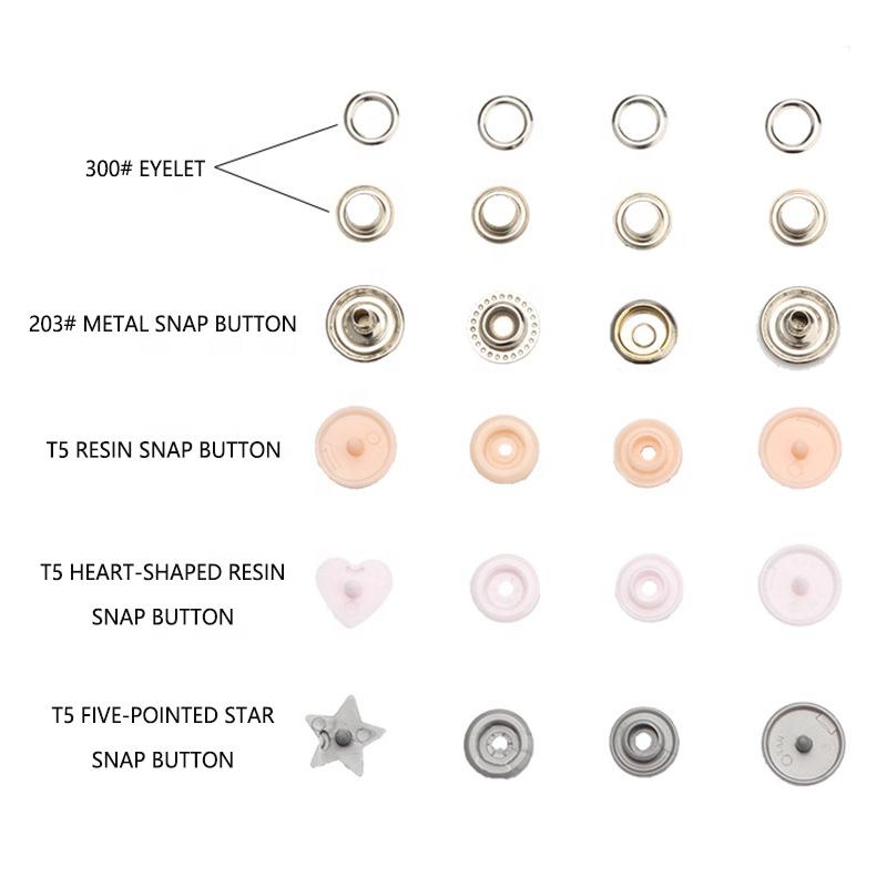 Eyelets Handheld Pliers T5/T8 Resin Metal Snap Press Buttons Installation Tool Set Factory Supply