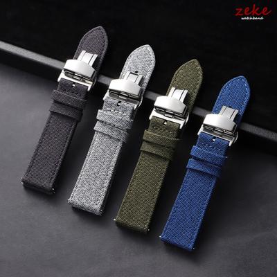20 мм 22 мм нейлоновый ремешок для часов из парусины для Seiko для Omega, деловая застежка-бабочка, водонепроницаемый, мужской, женский, быстросъемный ремешок для часов