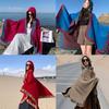 Solid Color Pullover Shawl Fashion Shawl Wrap Polyester Component Shawl for Casual or Party Wear