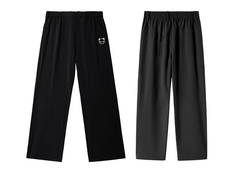 Hello Hipanda, Panda Ice Silk Cool Feel Straight Loose Western Pants Woven Casual Pants