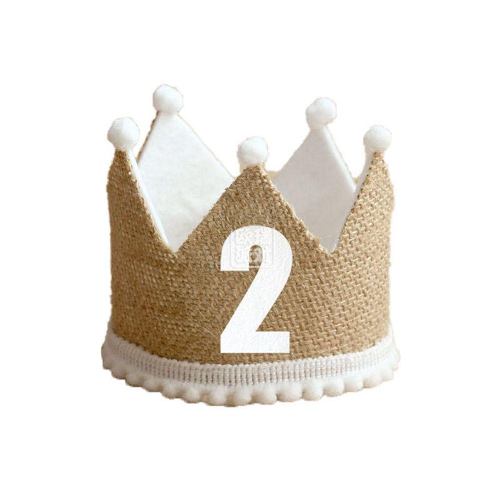 Supplies with Elastic Strap Baby Decor Anniversary Cap Burlap Crown Hat Baby Birthday Party Hat