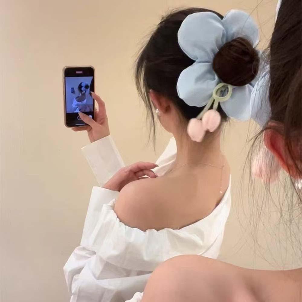 Elastic Flower Scrunchies Oversize Exaggerated Hair Ring Fashion Tulip Big Hair Rope Women