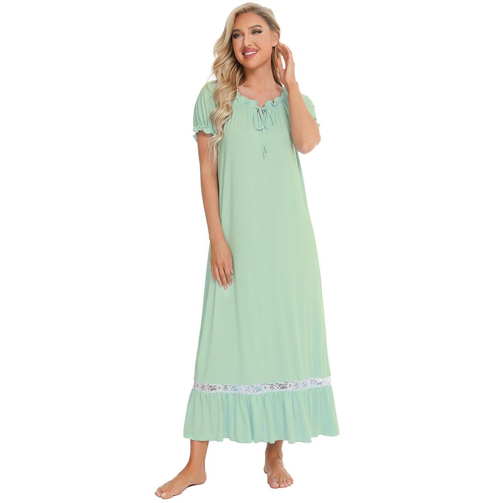 Pajamas for Women Short Sleeve Night Sleep Dress Comfy Loose Casual Lounge Wear Spring Summer Autumn Nightgowns