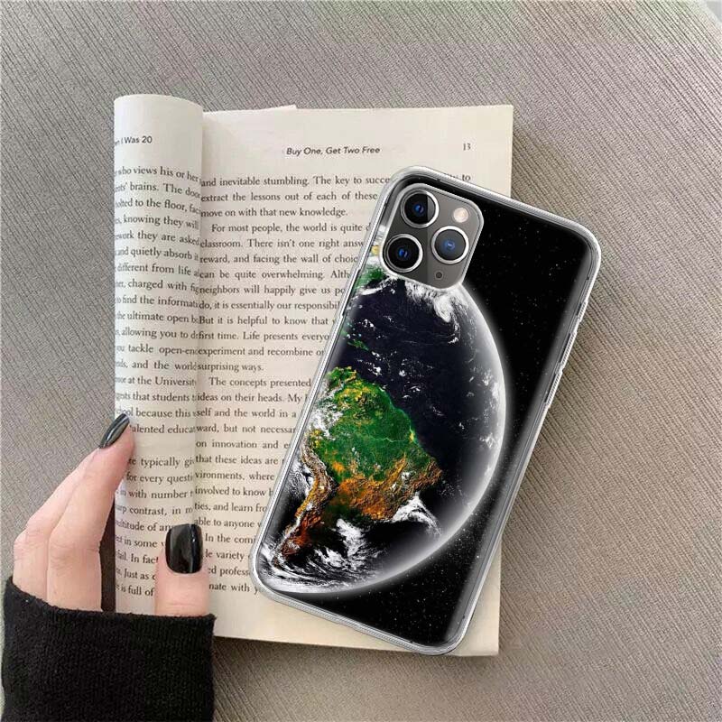 Земля, Звезды, Космос Чехол для телефона для Apple Iphone 12 13 Mini 14 15 Pro 17 Pro Max Air 11 16E 16 Plus Прозрачная крышка-оболочка T