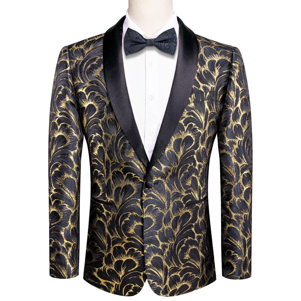 Men's Floral Dress Suit Luxury Embroidered Wedding Blazer Dinner Tuxedo Jacket