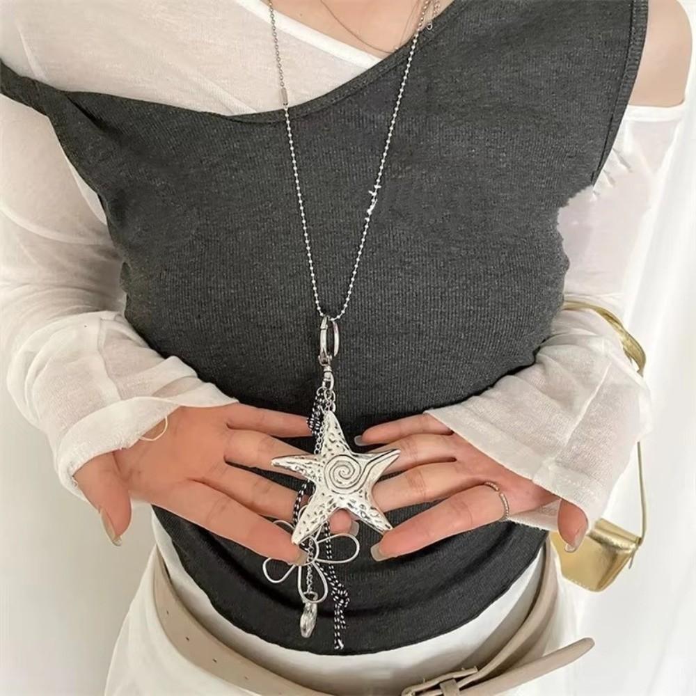 Ocean Starfish Pendant Necklace Elegant Atmosphere Long Collarbone Chain Women Gift