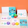 Mixed Color Flash Cards With Wooden Reading Blocks Digital Operation Card For Kids Preschool Educational Learning Activities