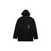 Solid Color Full-Zip Hooded Jacket Men Outerwear Black HI6863