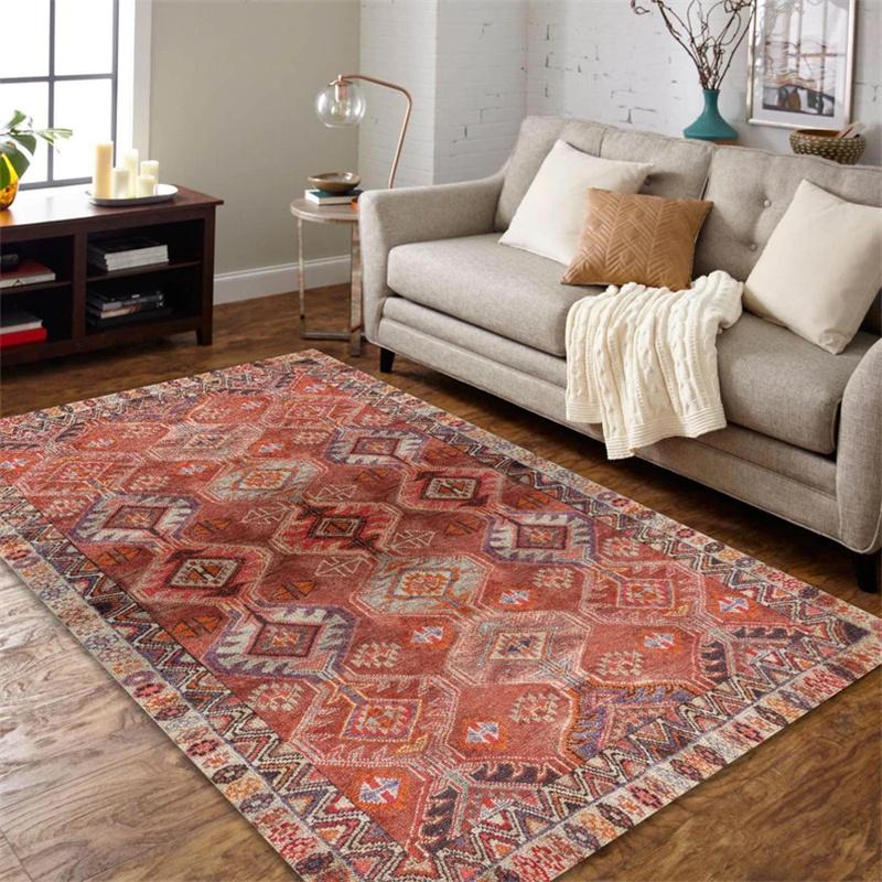 Традиционный восточный ковер Геометрический состаренный Ковры для гостиной кухни столовой Этнические мягкие ковры для спальни Кухонные ковры