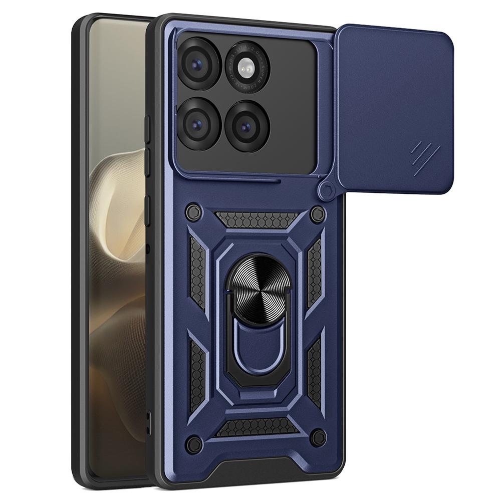 AMORUS Чехол для Motorola Edge 60 Pro 5G с подставкой, PC+TPU чехол для телефона со слайдером для защиты объектива камеры