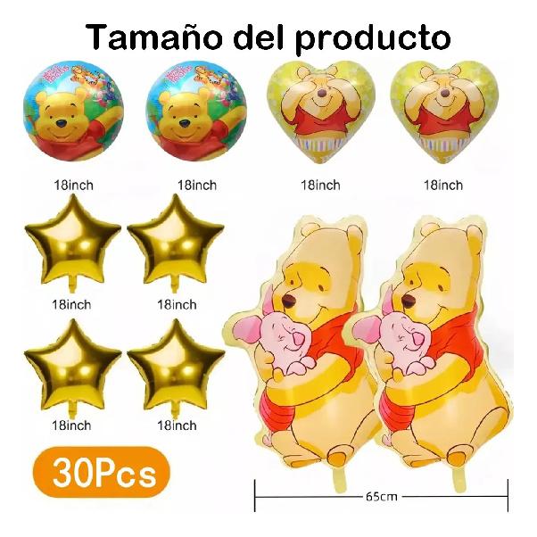 Kit 30 Winnie Pooh Bear Birthday Party Jumbo Balloons Decorate