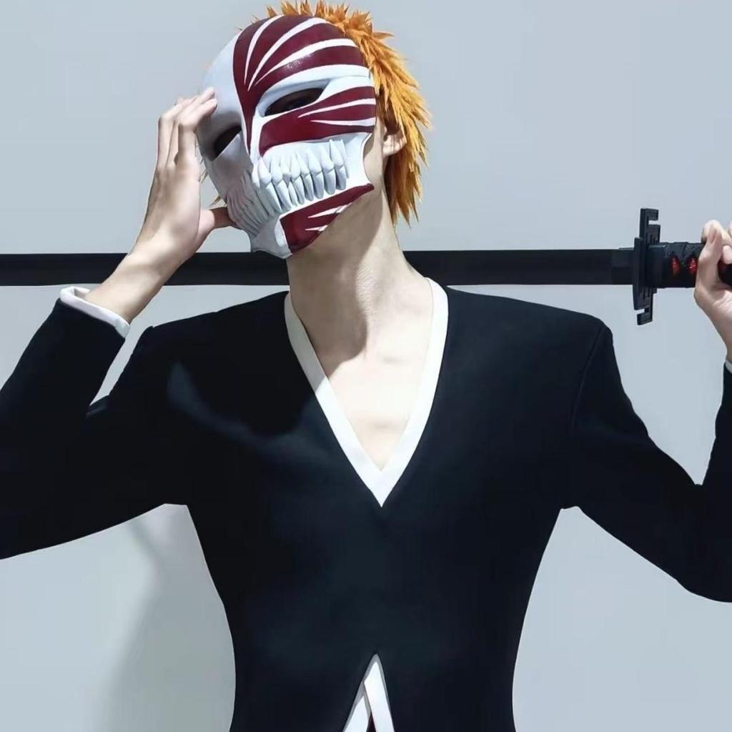Аниме BLEACH Косплей Костюм Куросаки Ичиго Японский Манга Косплей Черно-белый Наряд Хэллоуин Ролевая Игра Форма для Мужчин