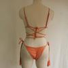 Женская мода сексуальный купальник из двух частей бикини с мягкой лямкой на бретельках, топ с завязками по бокам, комплект купальников, однотонный купальный костюм танкини с открытой спиной