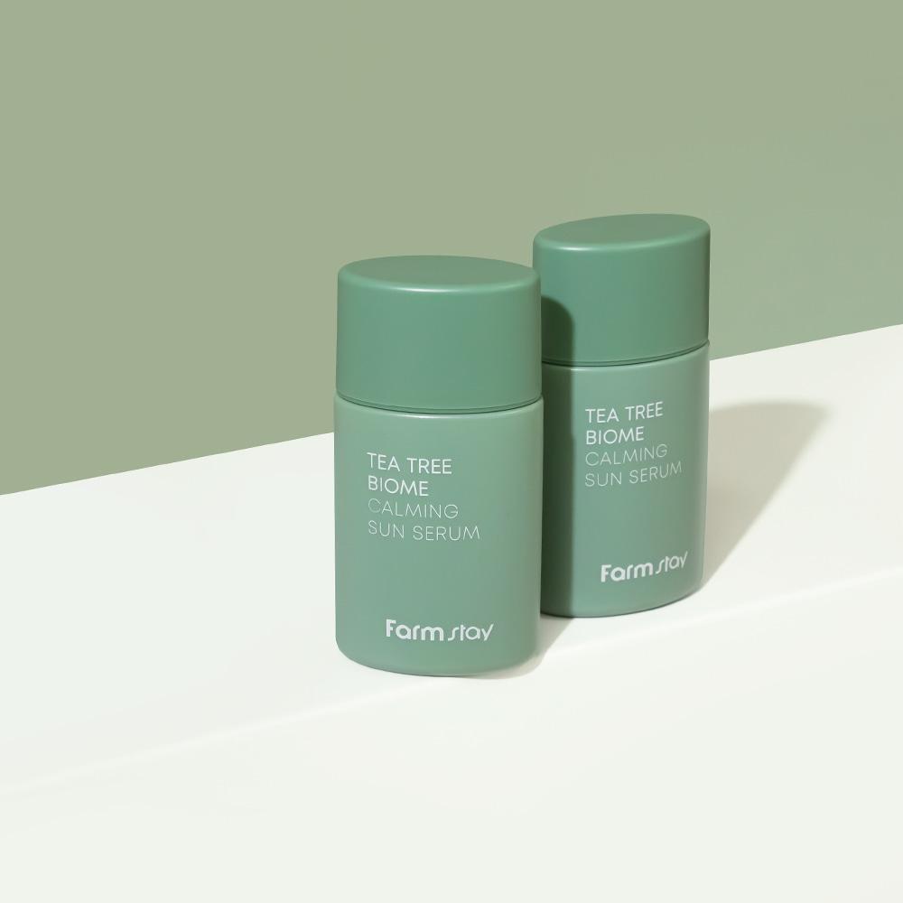 Успокаивающая солнцезащитная сыворотка Farm Stay Tea Tree Biome 50 мл (SPF45++)
