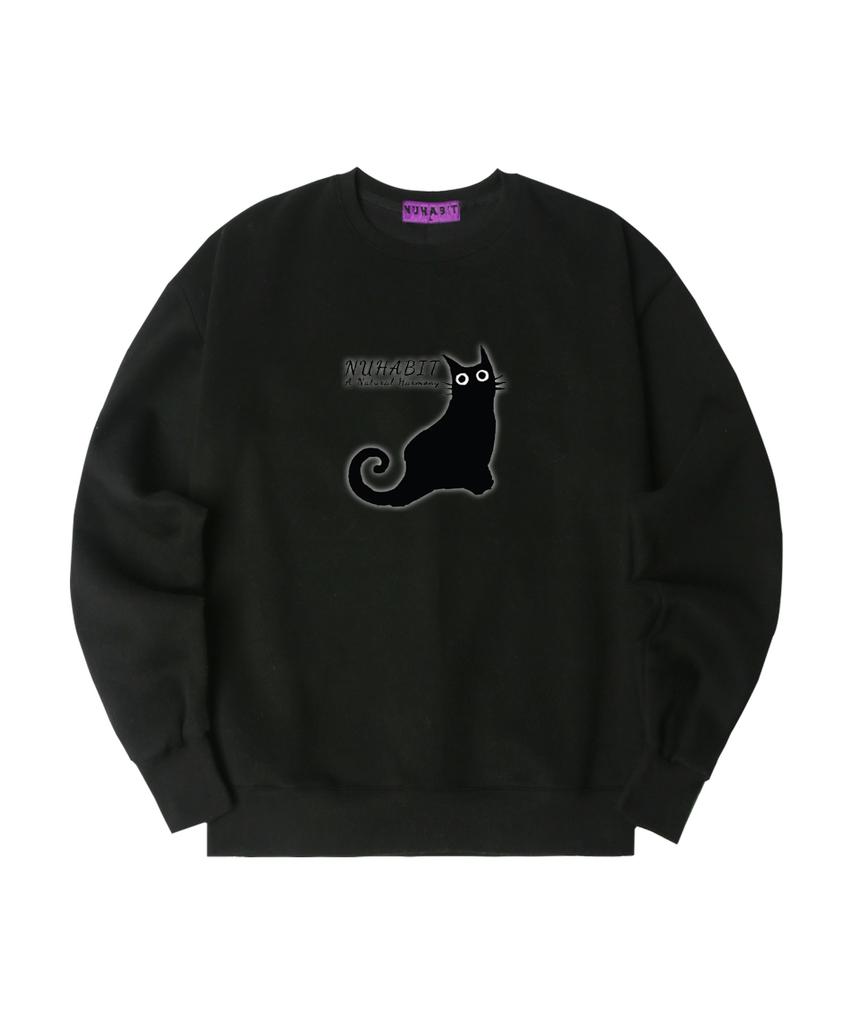 NUHABIT N/H Eye Contact Oversized Fleece-Lined Sweatshirt_Black (Gom4-4Nh1195)