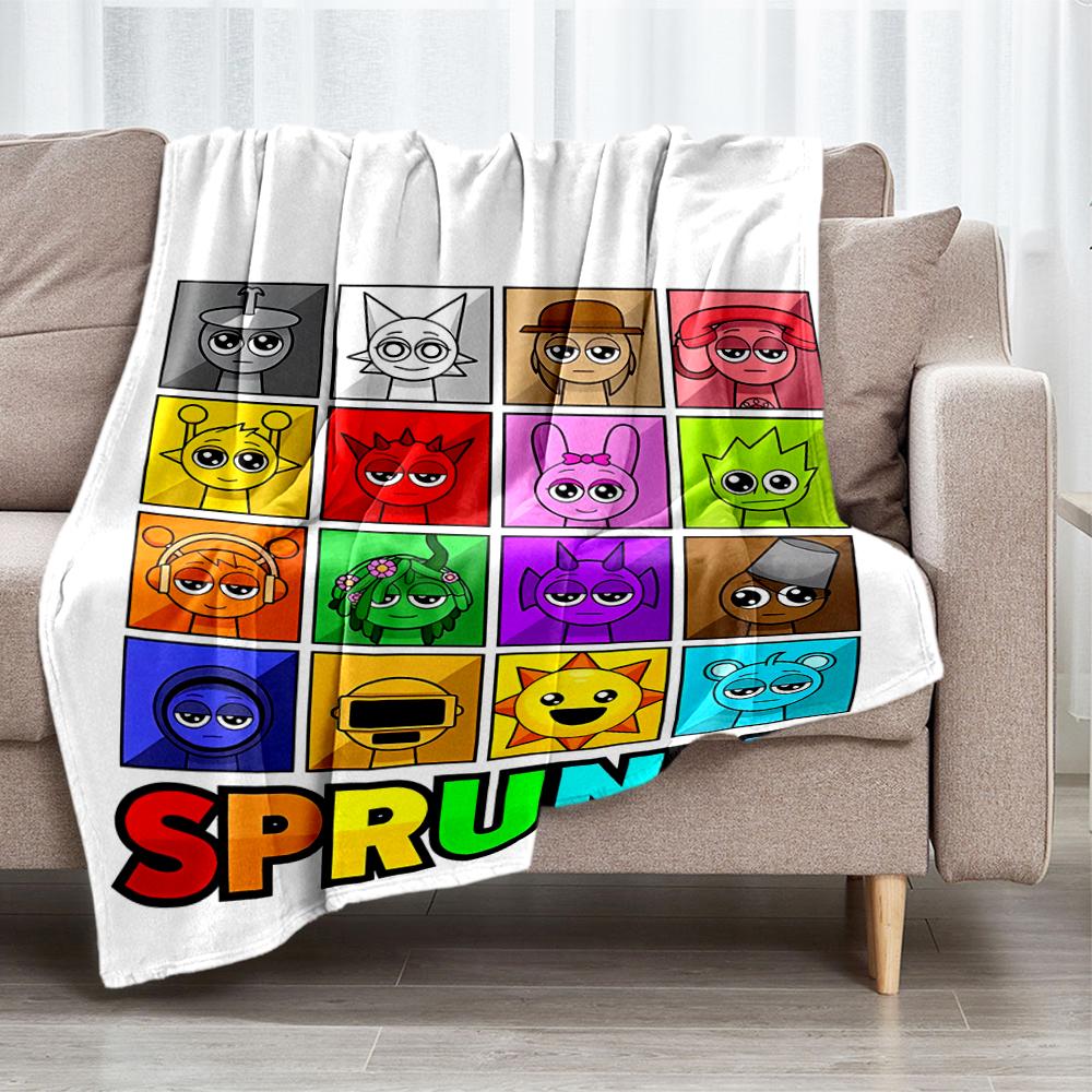 Sprunki Theme Printed Blanket - Perfect for Couch, Bed, Travel & Outdoor Use | Machine Washable, Cozy & Durable.