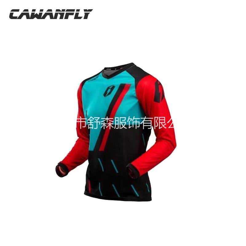 Printed riding downhill suit, off-road motorcycle long top, mountain bike downhill suit T-shirt, round neck shirt, breathable sun protection