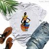 Vintage T Shirt Unisex Melanin Black Girls Magic Tshirt Femme Summer Fashion Tshirt Female Pinkgrayyellowgreenwhite Shirt