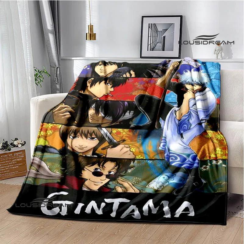GINTAMA Мультяшные принтованные одеяла Плед для пикника Теплые фланелевые одеяла Постельное белье для дома Одеяла для кроватей Подарок на день рождения