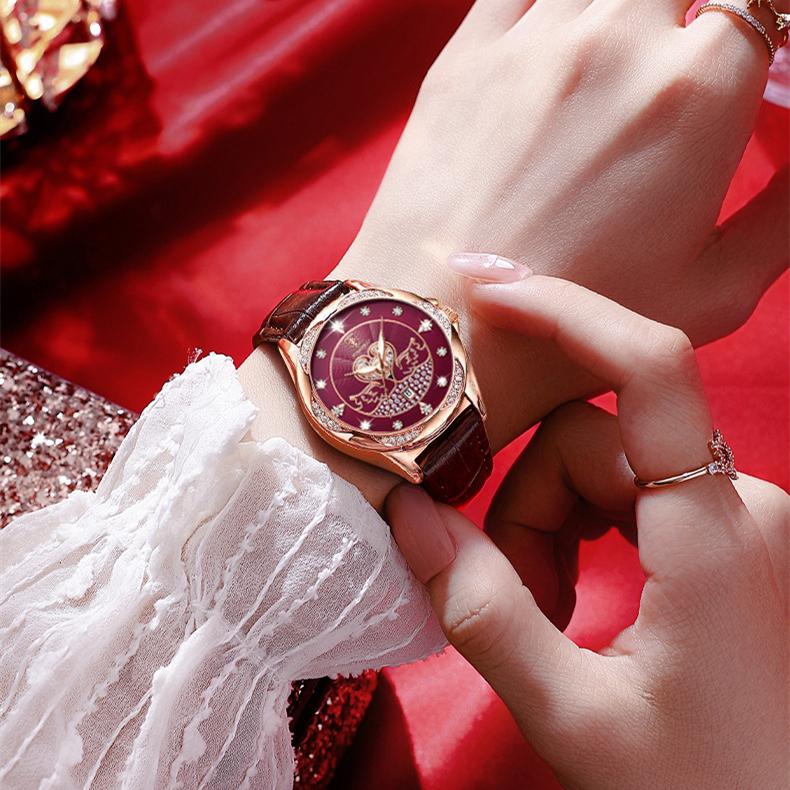 POEDAGAR Новые роскошные женские часы высшего бренда с коробкой, водонепроницаемые женские кварцевые часы со светящимся календарем