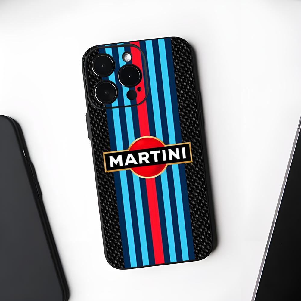 Чехол для телефона Racing M-Martini Логотип Черный Мягкий Для Iphone 16 15 14 13 11 12 Pro Max Xr X Xs 8 7 Plus