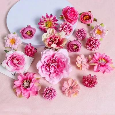 3/18/21 шт. Смешанные головки искусственных цветов Шелковая роза Искусственные цветы для домашнего декора Свадебное украшение Рукоделие Гирлянда Аксессуар для букета
