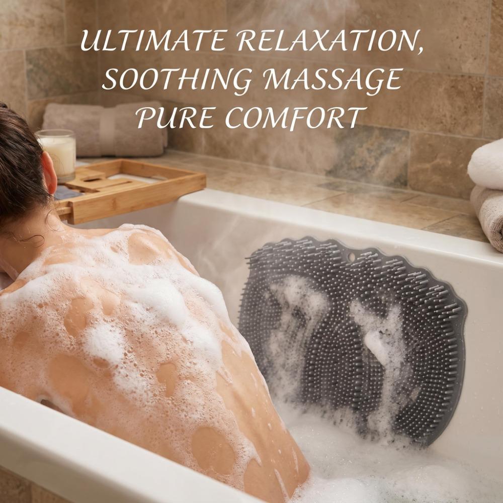 Hands-Free Silicone Foot Cleaning Massage Mat Non Slip Foot Scrubber Pad for Daily Bath Use