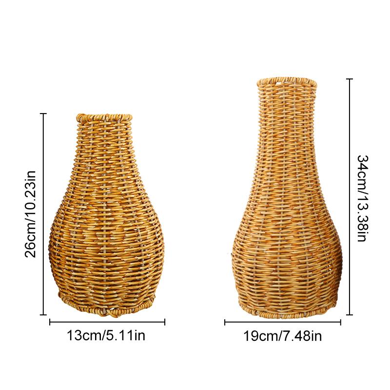 Hand Woven Vase Desktop Ornaments Imitation Vine DIY Flower Arrangement Home Art Decorations