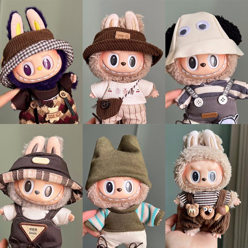 Одежда для мини-кукол, аксессуары для плюшевой виниловой куклы Лабубу, сменный костюм для хлопковой куклы, только одежда для детей, подарок