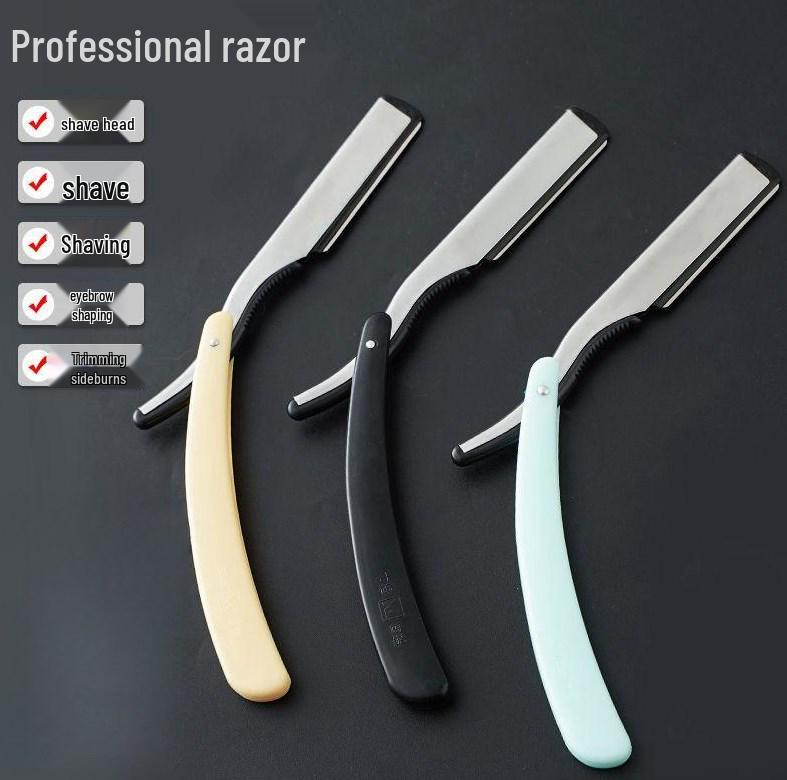 Classic Manual Razor for Men's and Women's Shaving – Hairdressing and Grooming Tool with Beard Blade Head