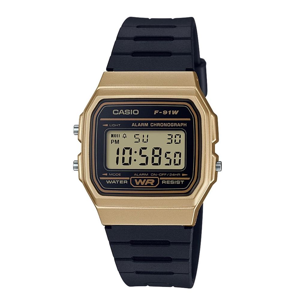 Наручные часы Casio Коллекция отечественный оригинальный продукт веб-ограниченная модель F-91WM-9AJH мужские черные с золотым