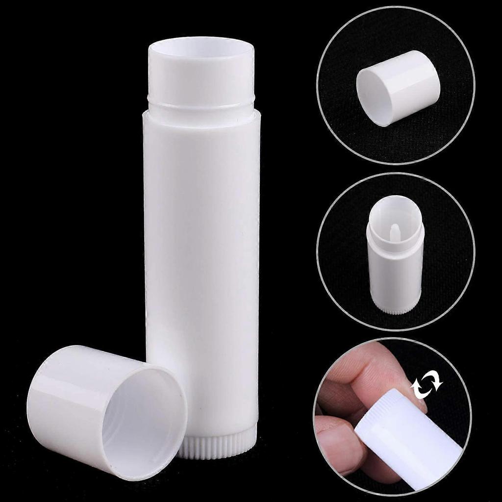 Pack of 25 Empty Plastic Lipstick Tubes, Empty Lip Balm Container for DIY Homemade Lip Balm Refillable with Cap