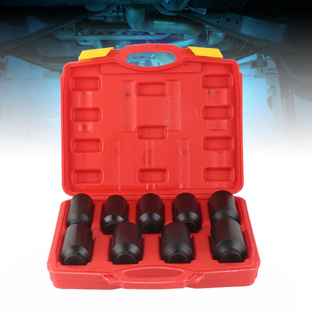 9Pcs 1 2 Inch Drive Axle Hub Nut Hex Socket Set 29mm 30mm 31mm 32mm 33mm 34mm 35mm 36mm 38mm