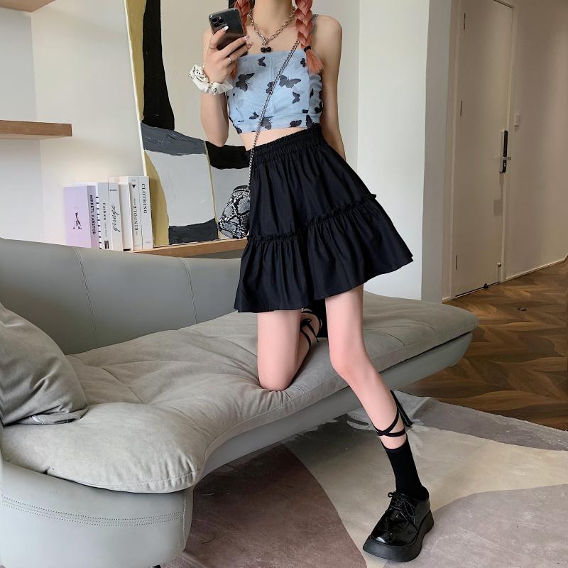 HOUZHOU мини-юбки женские Kawaii милые лоскутные плиссированные юбки с высокой талией корейская мода в консервативном стиле
