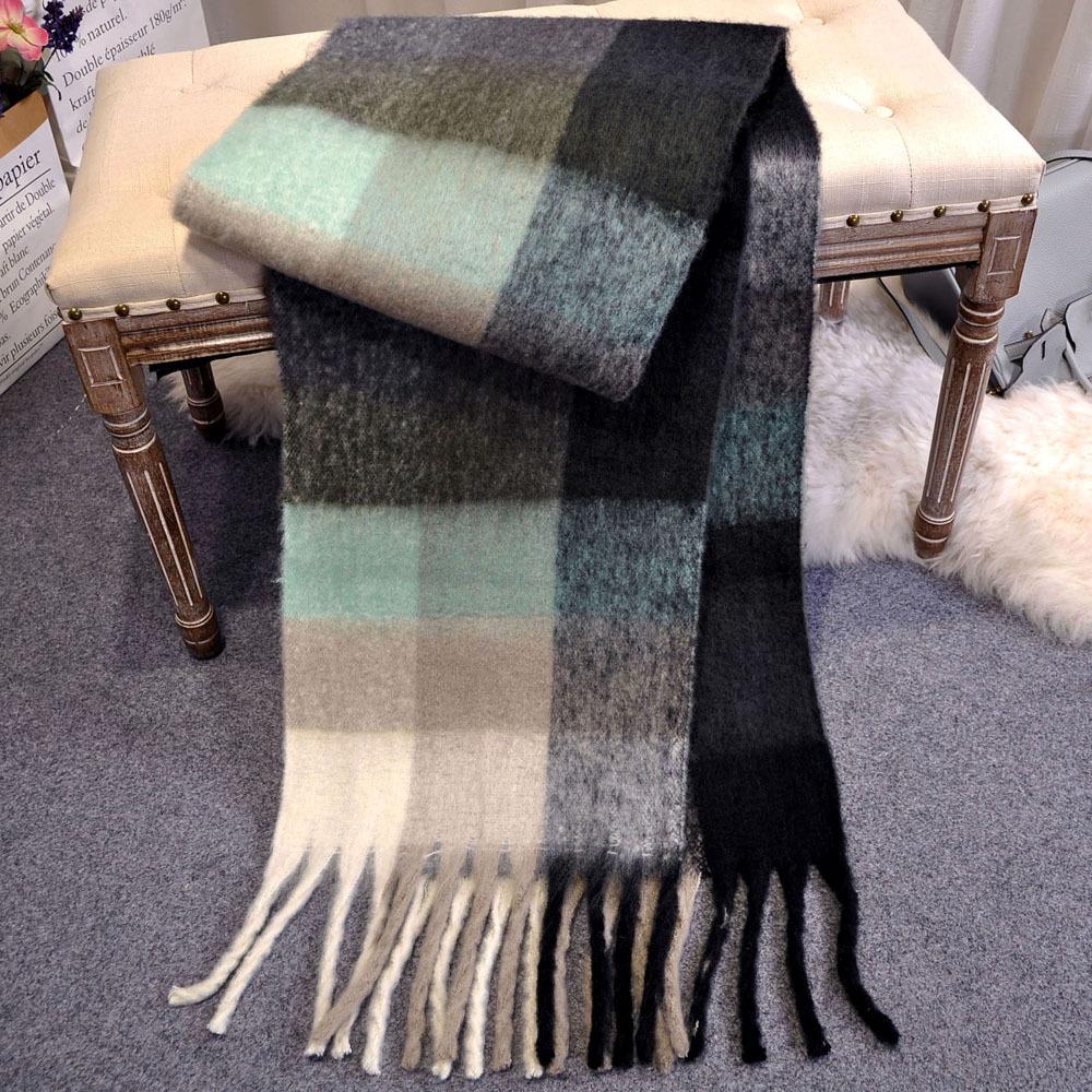 Cashmere Shawls In Autumn and Winter Fashion Colored Chequered Scarf Warms Students Men and Women Thicker Tassel Plaid Scarves