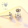 925 Silver Dainty Deer Head Stud Earrings for Women - Korean Style, Elegant, Mini Size, Christmas Theme