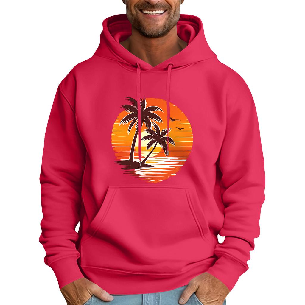 Men's Loose Flag Printed Hooded Sweatshirt Men's Casual Fashion Sports Sweatshirt