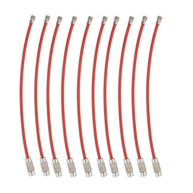 10 шт. 10/15/20 см брелок для ключей из нержавеющей стали, веревка, проволочная петля, винт, замок, кольца для гаджетов, брелок для ключей, круг, лагерная веревка, фитинги