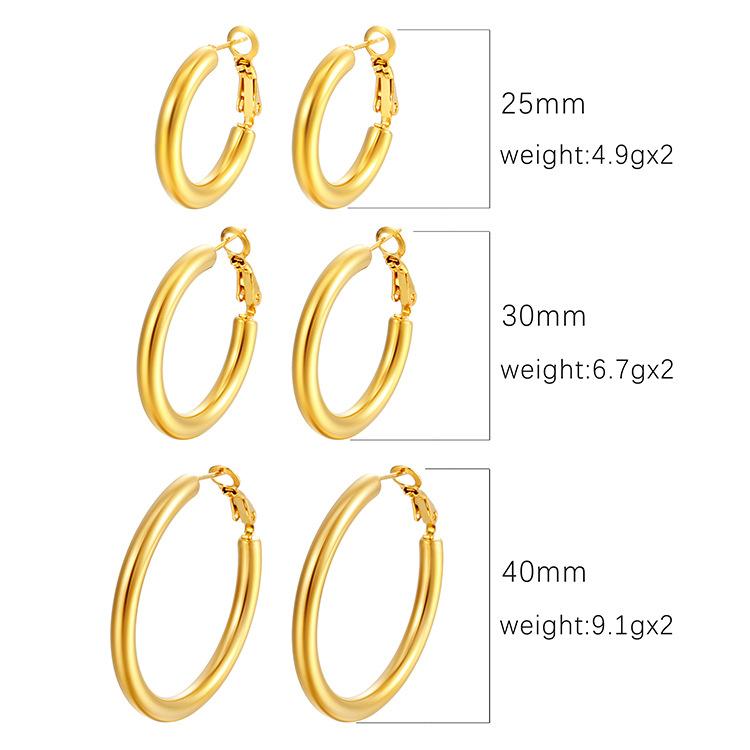 Европейские и американские модные круглые серьги из цельной нержавеющей стали, женские серьги высокого класса в стиле ретро с гальваническим покрытием 18 карат