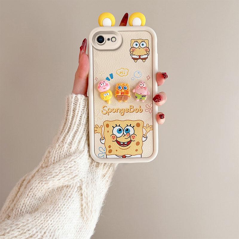 KEYSION Чехол с милым 3D-мультяшным ушком для iPhone SE 2020 2022 с браслетом, силиконовый противоударный чехол для iPhone 8 7 6s Plus