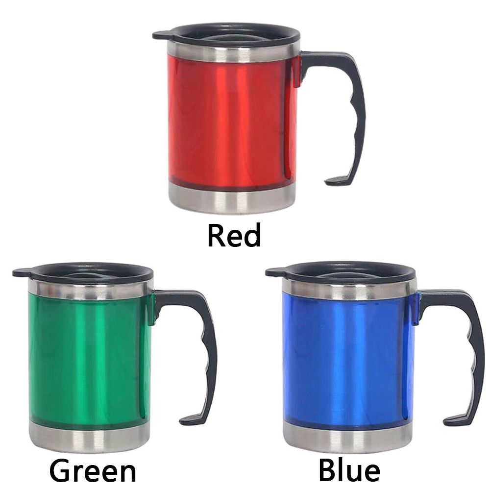 Portable Double-Wall With Lid Vacuum Cup Travel Mug Insulated Bottle Coffee Tea Flask Cup