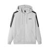 Adidas Толстовка на молнии с капюшоном, удобная, в полоску, с длинным рукавом, куртка унисекс, светло-серая KA2579