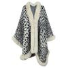 Women Autumn Winter Loose V-Neck Bat Sleeve Cardigan Leopard Knitwear Sweater Cross Border Cloak