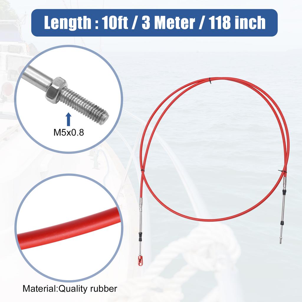 Motoforti 1-2 шт. 10 футов - 24 фута Морской тип 3300/33C Кабель дистанционного управления газом и реверсом с вилкой для подвесного двигателя Yamaha