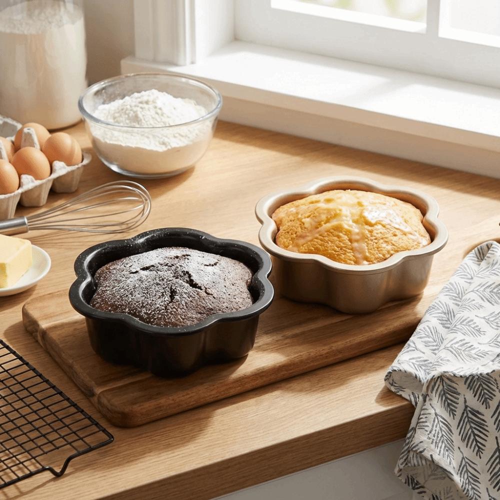 Anti-rust Floral Shape Cake Pan 6/8inch Sponge Cake Mold Non-stick Baking Pan Household